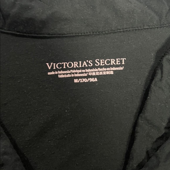 Victoria's Secret Black Pajama Set with Pink Trim - Picture 3 of 6